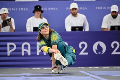 La deportista australiana Rachael Gunn, durante su participación en la competición de ‘breakdance’ en los Juegos Olímpicos de París.