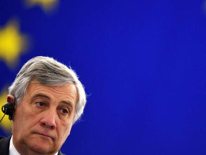 Antonio Tajani, en su primera jornada como presidente de la Euroc&aacute;mara.