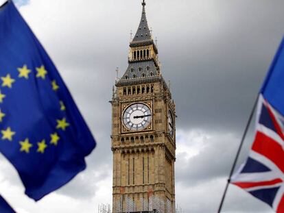 Las banderas de Reino Unido y de la UE, en una manifestaci&oacute;n proeuropea en Londres el pasado mes de septiembre