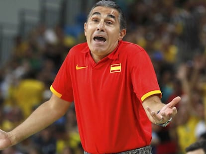 Scariolo, durante el partido Brasil-España.