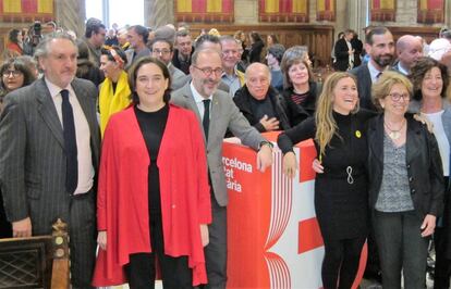 Ada Colau, Francesc Vilaró, Iolanda Batallé i Teresa Carbano.