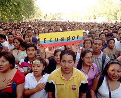 Celebración del Día Nacional de Ecuador en el paseo de La Chopera del Retiro, el pasado día 12.