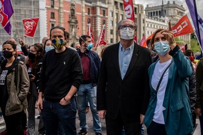 Pablo Iglesias de PODEMOS, Ángel Gabilondo de PSOE y Mónica García Más Madrid