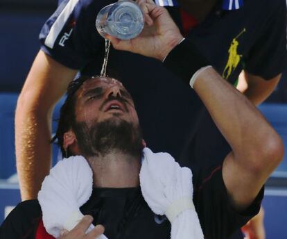 Feliciano Lopez, durante el partido contra el croata Ivan Dodig.