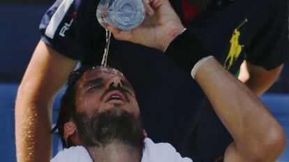 Feliciano Lopez, durante el partido contra el croata Ivan Dodig.