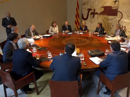 Reunión de ayer del Gobierno catalán en la que se acordó pedir el rescate.