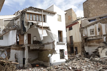 Una casa destruida en la cuesta de las Moreras en Letur, Albacete, este miércoles. 