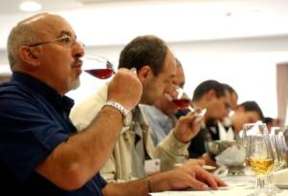 Varios profesionales del vino realizan catas para elegir los mejores caldos. EFE/Archivo
