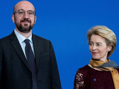 Charles Michel, presidente del Consejo Europeo, y Ursula von der Leyen, presidenta de la Comisión, el pasado 1 de diciembre en Bruselas. 