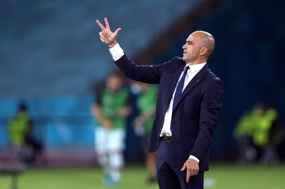 Roberto Martínez, durante el Bélgica-Portugal en La Cartuja.