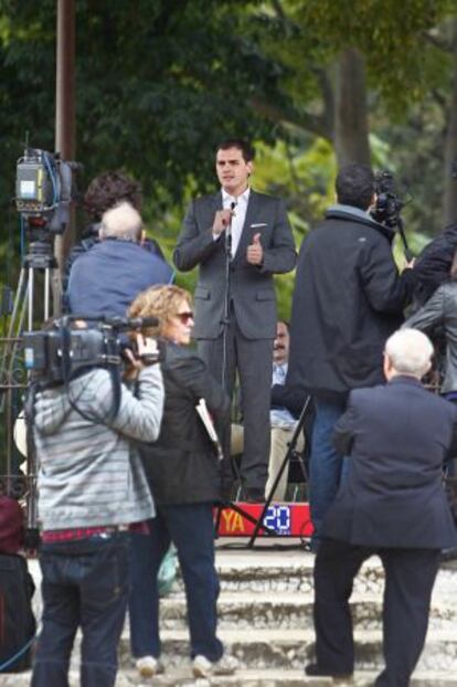 Albert Rivera, durante un acto de campa&ntilde;a.