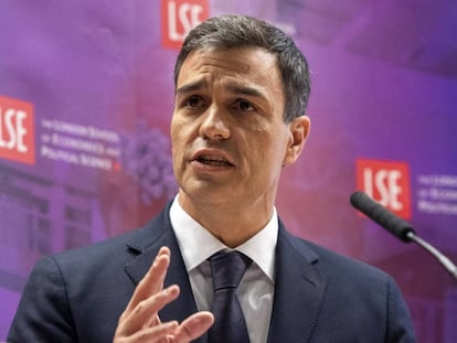 Pedro Sánchez, la semana pasada en una conferencia en la London School of Economics, en Londres.