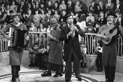 Madrid, 7 de marzo de 1960. Marisol, la niña de nueve años protagonista de la película <i>Un rayo de luz</i>.