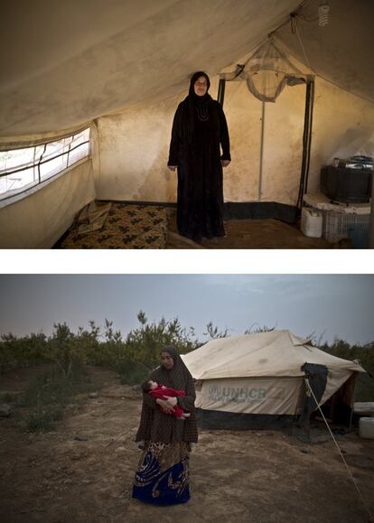 Mona Hussein tiene 33 años. Dio a luz a su bebe el 4 de agosto. “Nadie viene a vernos”, dice. Los refugiados sirios se sienten abandonados: "Vivimos al borde de la carretera", dice Hussein.