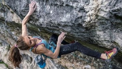 Laura Rogora, en una de sus escaladas.