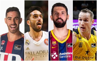 Vildoza, Campazzo, Mirotic y Marcelinho Huertas.