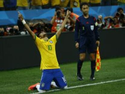 Neymar, en su debut mundialista.
