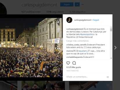Puigdemont pide una lista unitaria para las elecciones del 21-D