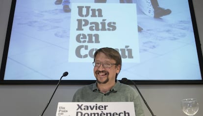 Xavier Domènech, en la rueda de prensa de este martes.