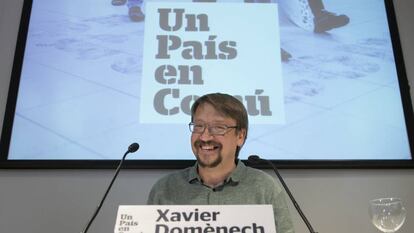 Xavier Domènech, en la rueda de prensa de este martes.