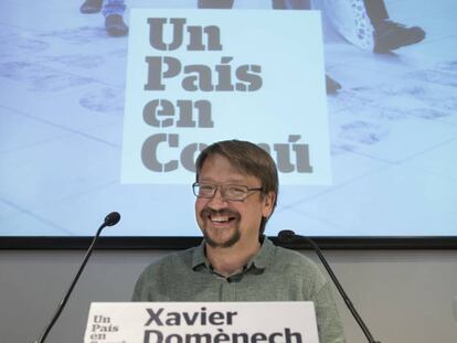 Xavier Domènech, a la roda de premsa d'aquest dimarts.