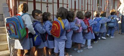 Niños en el colegio Sagrado Corazón de Madrid.