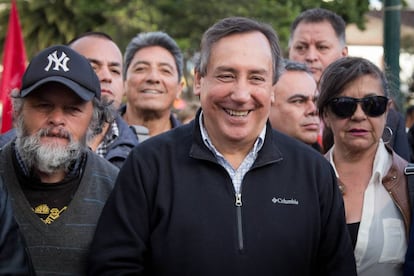 Luis Eladio Pérez en una marcha por los líderes sociales, el pasado 26 de julio.