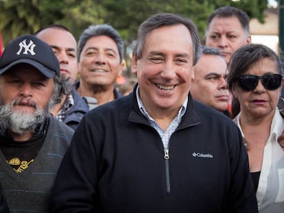 Luis Eladio Pérez en una marcha por los líderes sociales, el pasado 26 de julio.