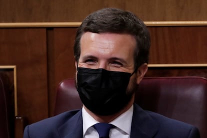 PP leader Pablo Casado in Congress on Wednesday.