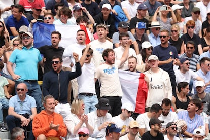 Aficionados franceses en las gradas de Roland Garros.