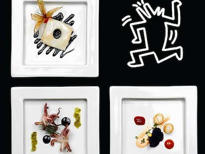 Plato del cocinero Alejandro G. Urrutia sobre una obra de Haring.