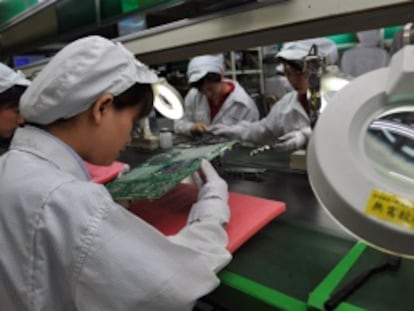 F&aacute;brica de ensamblaje de Foxconn en Shenzhen, el pasado 26 de mayo.