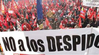 Una de las pancartas de la manifestación.