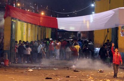 Mercado de La Parada en Lima durante los disturbios.