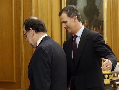 Felipe VI y Mariano Rajoy durante la audiencia del pasado martes en el Palacio de La Zarzuela.