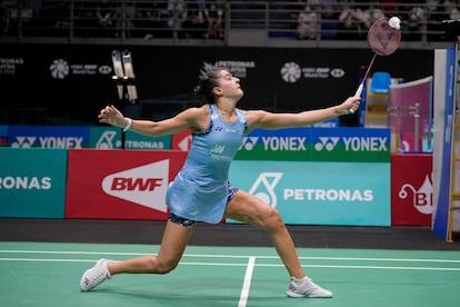 Carolina Marin, el pasado día 30, en el Open de Indonesia.  