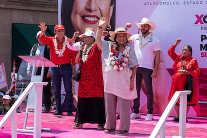 Xóchitl Gálvez durante un evento de campaña en Atlacomulco (Estado de México), el 24 de mayo.