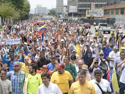 Manifestaci&oacute;n contra el r&eacute;gimen de Maduro en Caracas.