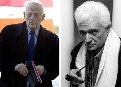 De izquierda a derecha, Alain Touraine y Jacques Derrida.