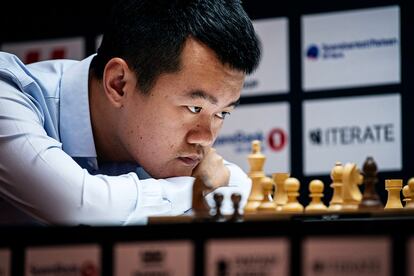 Liren Ding, durante su partida de hoy en Stavanger