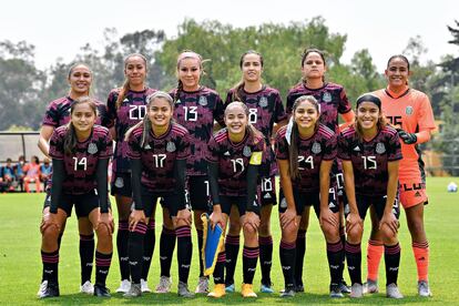 Futbolistas de la selección femenina sub-20 de México, durante un amistoso.