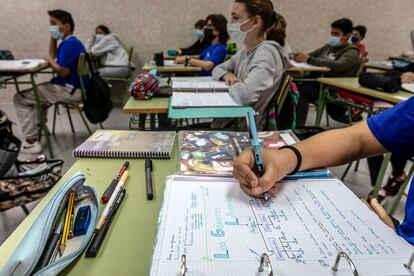 Alumnos de un instituto valenciano.