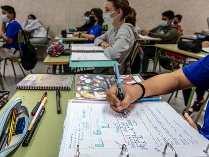 Alumnos de un instituto valenciano.