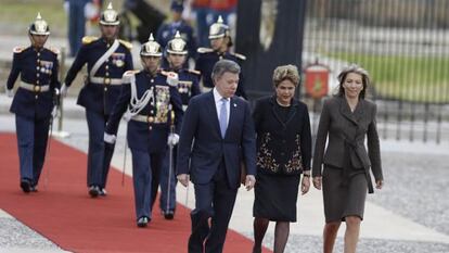 Santos, Rousseff e a primeira-dama da Colômbia, na sexta-feira.