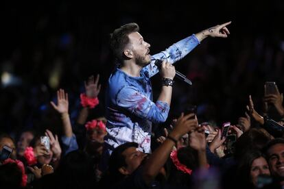 El argentino Noel Schajris (en la imagen) y el mexicano Leonel García se presentaron como el duo 'Sin Bandera', el martes 21 de febrero de 2017, durante el Festival internacional de la canción de Viña del Mar.