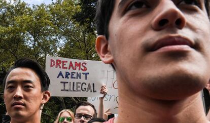 Protesta en defensa de la DACA en Nueva York.