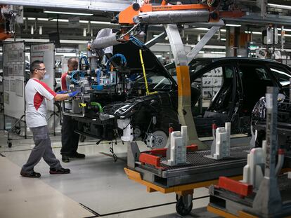 Cadena de montaje en la planta de Seat en Martorell (Barcelona).