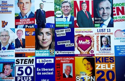 Carteles electorales en La Haya (Holanda).