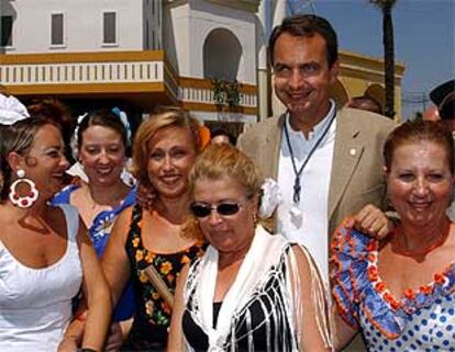 El secretario general del PSOE, José Luis Rodríguez Zapatero, ayer en la Feria de Málaga.