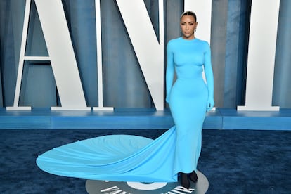 Kim Kardashian en la fiesta de Vanity Fair tras los Oscar de este año.